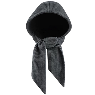 巴拉克拉法帽子围巾一体女秋冬保暖护耳针织毛线帽大头围连帽围脖