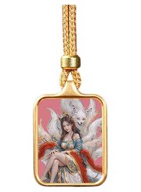 道家唐卡随身小吊坠手绘描金