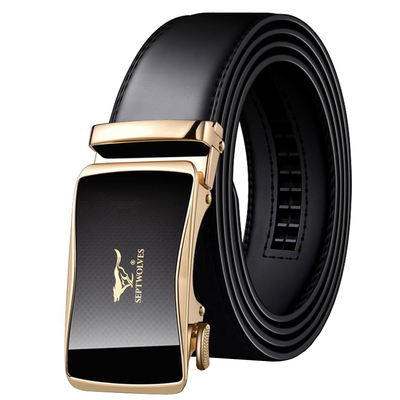 七匹狼男士自动扣真皮休闲皮带