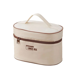 手提保温饭盒袋学生加厚牛津布保温大容量背包袋女生化妆包小拎包