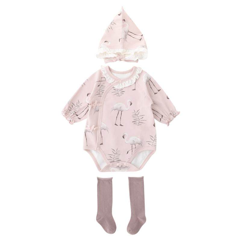 【3件套】女宝宝包屁衣春秋季新生儿连体衣ins风四季纯棉婴儿衣服