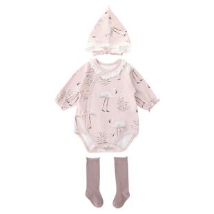 【3件套】女宝宝包屁衣春秋季新生儿连体衣ins风四季纯棉婴儿衣服