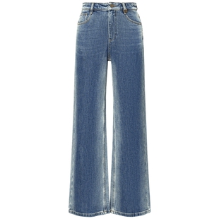 FF仿佛牛仔裤2025秋季新款摩登复古高腰休闲洗水酷飒设计感直筒裤