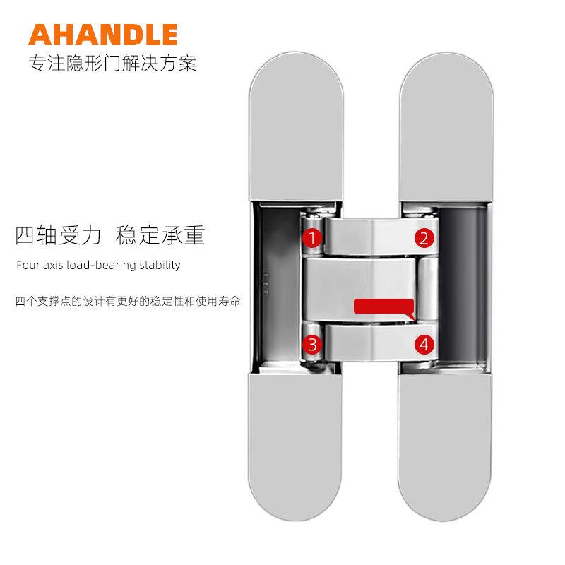 隐形门合页内外开隐藏三维可调木门折叠门暗装十字暗门铰链180度