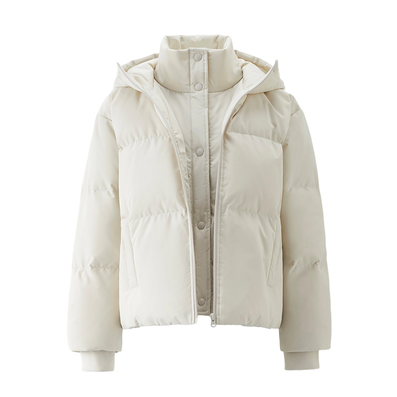 佐丹奴云朵泡芙羽绒服女秋冬新款假两件立领连帽羽绒外套13375672