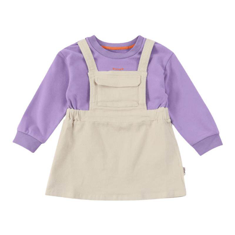 【清仓】女童连衣裙童装儿童假两件背带裙女孩宝宝衣服时髦裙子
