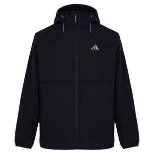 adidas阿迪达斯男子春夏季黑色百搭薄外套运动健身夹克外套KR2511