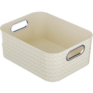 奶油风桌面收纳盒梳妆台化妆品面膜护肤品杂物茶几零食收纳整理筐