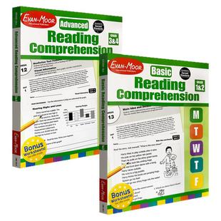 Evan-Moor Advanced Basic Reading Comprehension 原版进口阅读理解基础专项训练 共2册 1年级到4年级 美国加州教辅 evanmoor