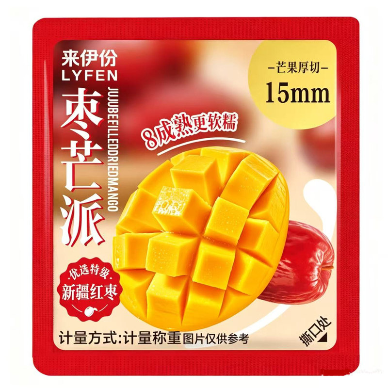 来伊份枣芒派500g红枣夹芒果干