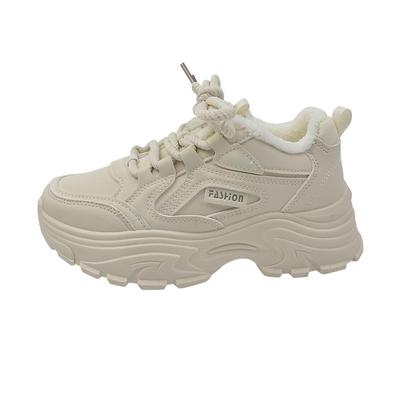 小白鞋女秋冬新款加绒运动老爹鞋