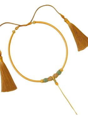 流苏款项圈宝宝金锁挂绳