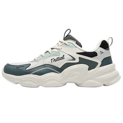 361男鞋运动鞋2025秋季男士百搭复古老爹鞋革面防泼休闲鞋