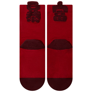2025蛇年本命年大红色袜子女纯棉中筒袜秋冬新年喜庆情侣长袜礼盒