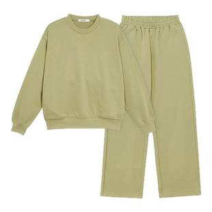 BODYDREAM新款云感基础纯色套头卫衣休闲运动宽松直筒裤情侣套装