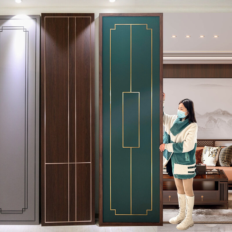 定制新中式实木客厅卧室背景墙护墙板成品边框木饰面格栅装饰板