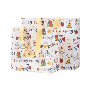 生日奇遇可爱卡通礼品袋手提袋情人节新年儿童高级感礼物包装纸袋