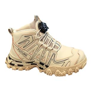 男童鞋运动鞋秋季2025新款儿童防滑登山鞋中大童男孩旋转扣高帮鞋