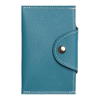 手工制作进口真皮轻奢风纯色卡扣多功能多卡位名片夹零钱包卡包