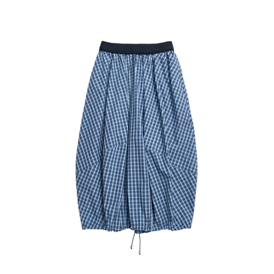 IIIVIVINIKO2026夏季新款日常复古抽绳格纹半裙女M620724154D