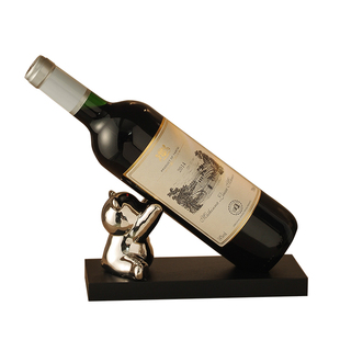 小熊红酒架摆件现代轻奢网红高颜值家用创意乔迁礼物斜放酒柜装饰