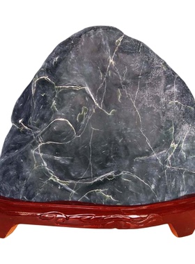 家居玄关电视柜办公室摆件泰山墨玉石石头镇宅石碧玉泰山石敢当