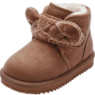 巴拉巴拉童鞋男童雪地靴加绒棉靴冬季短靴潮流靴子软宝宝动物鞋子