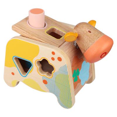 Djeco奶牛颜色配对玩具1岁积木盒