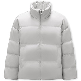 森马羽绒服男哑光PU仿皮衣2025冬季新款面包服宽松外套短款防寒服