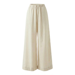 入夏INSUMMER 2026新品亚麻白色度假休闲阔腿裤 高级感设清凉长裤