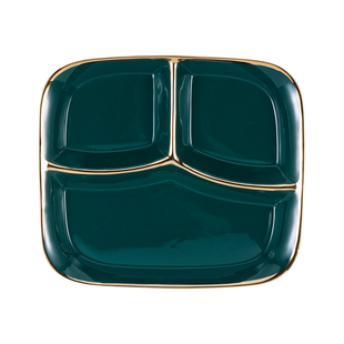 分格餐盘陶瓷家用分菜盘一人食减脂分隔盘分餐制月子餐餐具套装