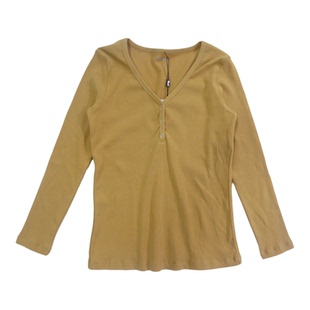 顶呱呱彩棉顶瓜瓜女士V领打底衫罗文纯棉薄款修身保暖上衣186802