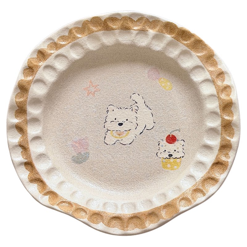 治愈系手作釉下彩陶瓷一人食餐盘