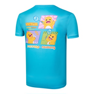 胜利羽毛球服奶龙联名系列男女款速干短袖运动服T-CO2505NL