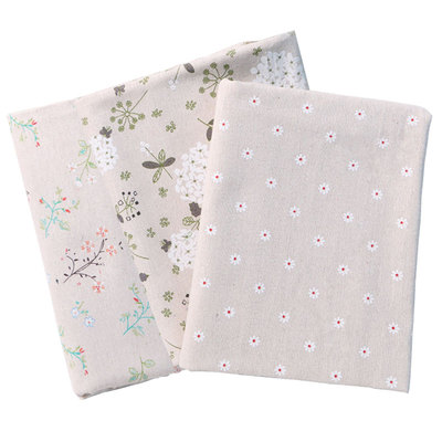 绿叶栀子花手工diy棉麻布料