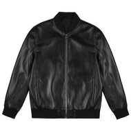 雷迪波尔休闲男士棒球领皮衣夹克