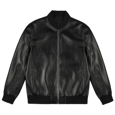 雷迪波尔休闲男士棒球领皮衣夹克