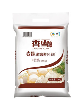 中粮香雪麦纯精制粉5kg家用面点馒头包子饺子面条中筋面粉