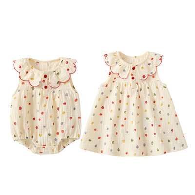 波点碎花外出服时髦洋气