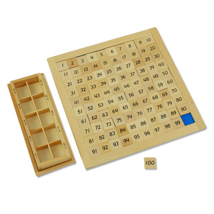 蒙氏数学教具百格板一百板木制幼儿早教数字卡片蒙特梭利儿童玩具