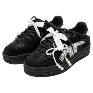 Champion冠军男女童鞋26春季新款潮流蝴蝶结双鞋带厚底德训鞋板鞋