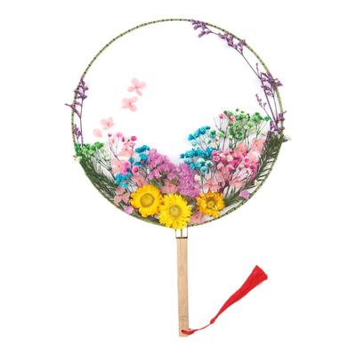 永生花团扇材料包手工制作diy