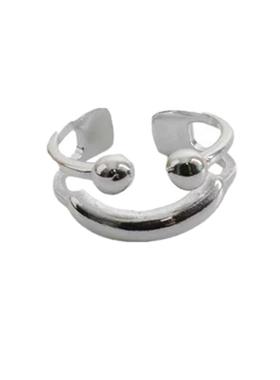 S925小众设计感笑脸圆球戒指