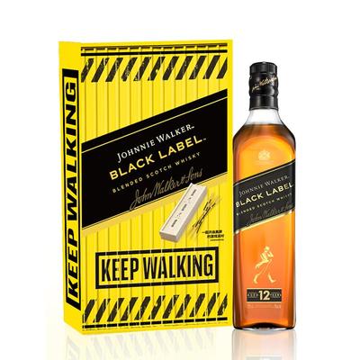 【官方旗舰店】尊尼获加黑牌黑方威士忌洋酒限定版礼盒700ml