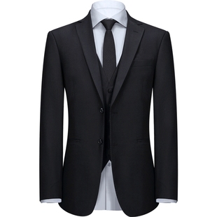 吉约蒙西服套装男士商务西装外套黑色四季职业正装男新郎结婚礼服