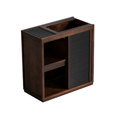 乌金木可移动实木茶水柜茶边柜