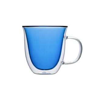 双层隔热玻璃咖啡杯马克杯带把手女生家用水杯耐高温美式拿铁杯子