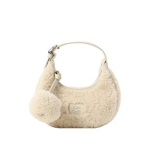 南风Chio2nd 白月光月牙包女春夏毛绒手提包小众设计师单肩斜挎包
