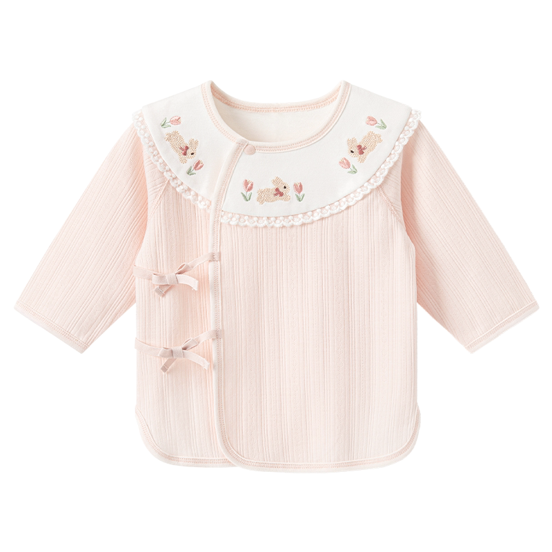 初生婴儿纯棉半背衣春秋季上衣服