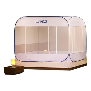 蚊帐2025免安装可折叠家用蒙古包卧室防摔儿童拉链一体式懒人床帐